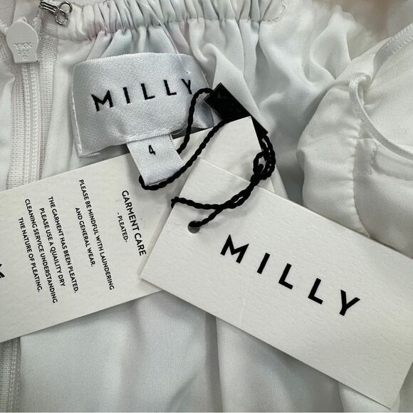 Milly Oria Waves of Zerbra Pleated Halter Maxi Dress Yellow Pink Multi Size 4 - Picture 13 of 15